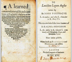 1567 / 1616: A Learned Commendation of the Politique Lawes of Englande / De Laudibus Legum Angliae by John Fortescue