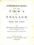 1765: Commentaries on the Laws of England by William Blackstone