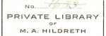 Private Library of M.A. Hildreth