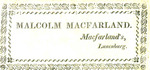 Malcolm Macfarland. Macfarland's, Lunenburg.