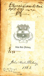 Elkanah Leonard's Book, Sept: 5: 1747 / John Hale Pilsbury 1863