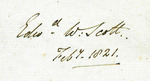 Edwd W. Scott. Feb 7, 1821.