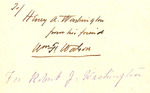 To: Henry A. Washington from his friend Wm H Watson