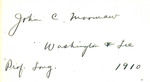John C. Moomaw Washington & Lee Prof. Lang. 1910