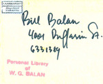 Bill Balan, 4001 Duffarin St., 6331389
