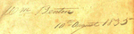 Wm Benton 10th August 1835