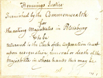 Hennings Justice: Furnished by the Commonwealth for the acting Magistrates in Petersburg to be returned to the Clerk of the Corporation Court when resignation, removal, or death of the Magistrate in whose hands this may be.
