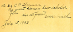 To Dr. C.P. Sherman, the great Roman law scholar. From, his old Friend C.H. Huberich, July 15, 1932