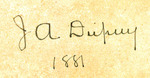 J A Dupuy, 1881