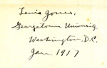 Lewis Jones, Georgetown University, Washington, D.C., Jan. 1917
