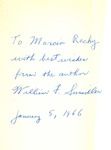 To Monica Rochy with best wishes from the author William F. Swindler, January 5, 1966