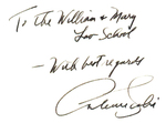 To the William & Mary Law School -- with best regards, Antonin Scalia.