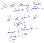 To: The Marshall-Wythe School of Law ~ In the spirit of Jefferson -- Davis Y. Paschall August, 1991