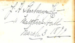 J.H. Sherburne Jr / 11 Matthews Hall / March 3, 1899