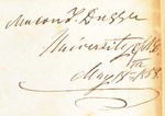 Macon L. Dusser, University of N.E. May 18th, 1858