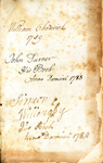 William Chadwick 1759 / John Turner His Book Anno Domini 1783 / Simeon Willoughby His Book Anno Domini 1784