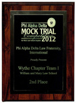 Phi Alpha Delta Mock Trial Competition: 2nd Place